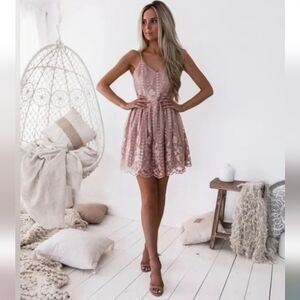 Two Sisters The Label Clara Dress Size 2 Rose Gold (pink)